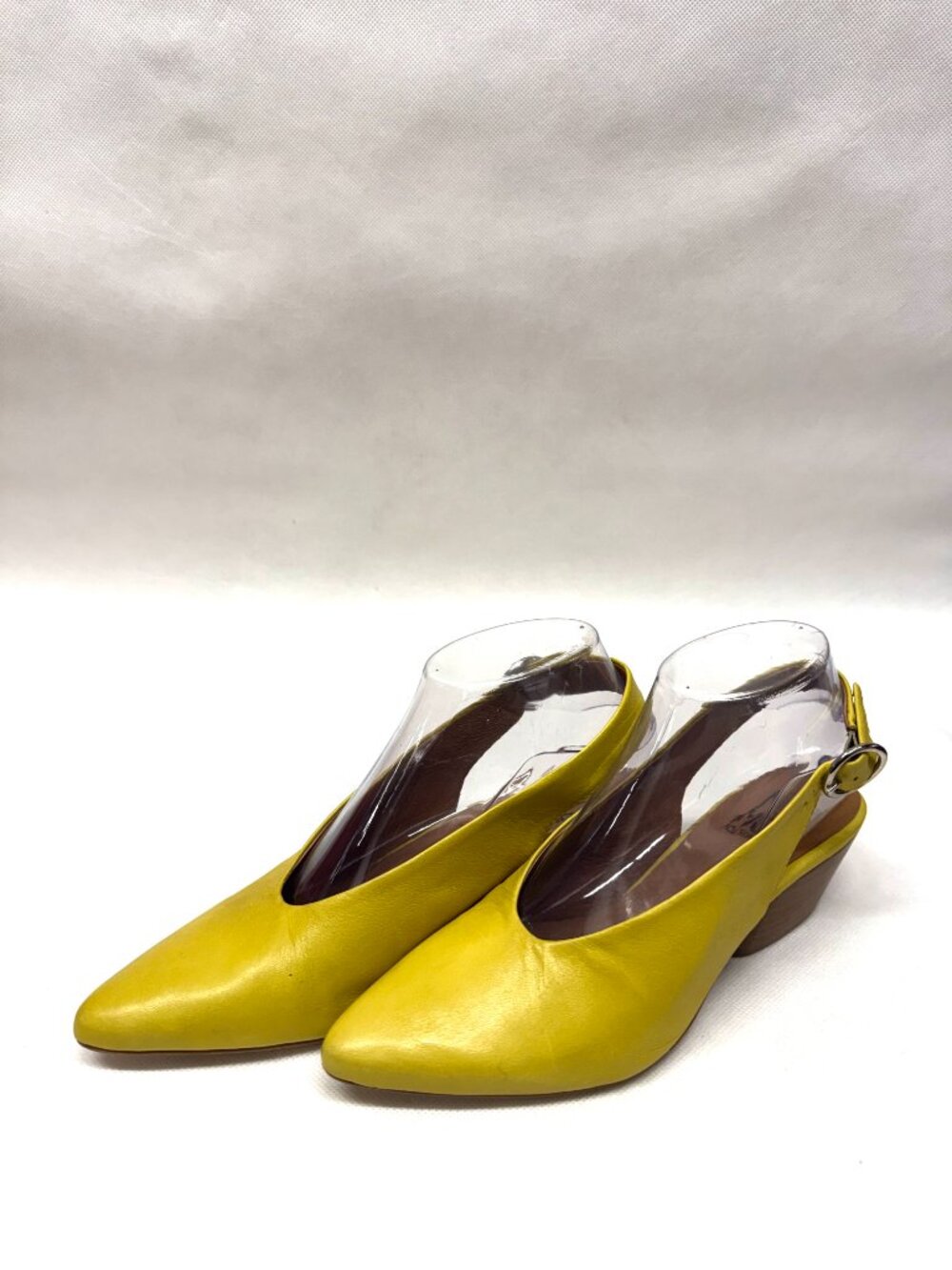 MIZ MOOZ WOMEN'S SLING STRAP LEATHER HEELED SANDALS LEMON 37EU / 7US # T-71 - Picture 2 of 5